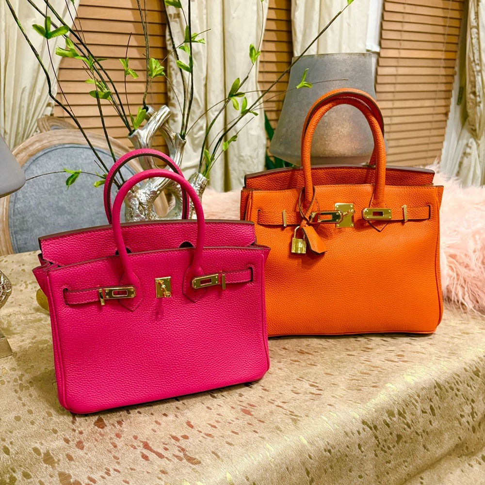 Orange Leather Handbag - Picture 6 of 7